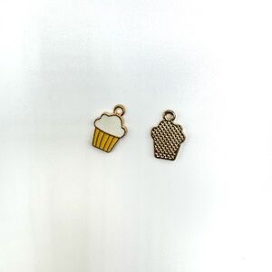 Gold and Pink Cupcake Charms